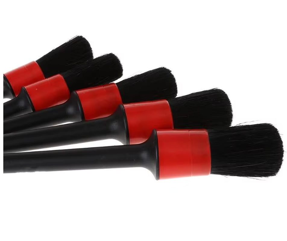 5 Pcs Natural Boar Hair Detailing Brushes Accessories Car Detailing