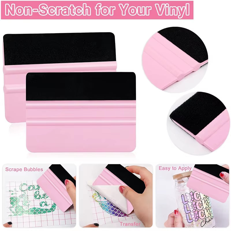 Felt Edge Squeegee Window Tinting Tool Car Vinyl Wrap Scraper Plastic Spatula Scratch Free Film DIY Squeegee Wallpaper Smoothing