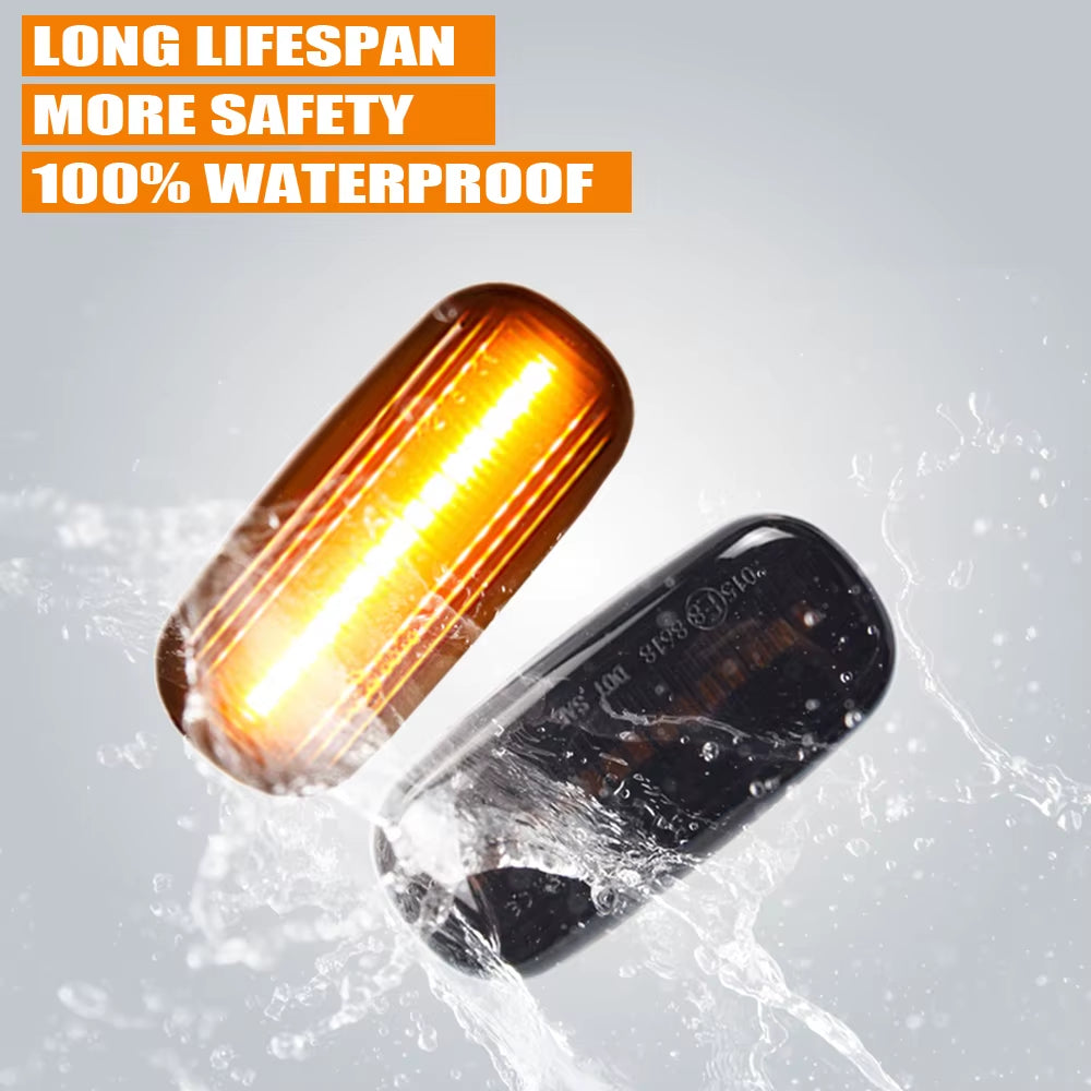 2Pcs LED Flashing Turn Signal Side Marker Lamp Car Tuning Light for Audi A3 S3 8P A4 B6 B8 B7 S4 RS4 4F A6 C6 S6 C5 C7
