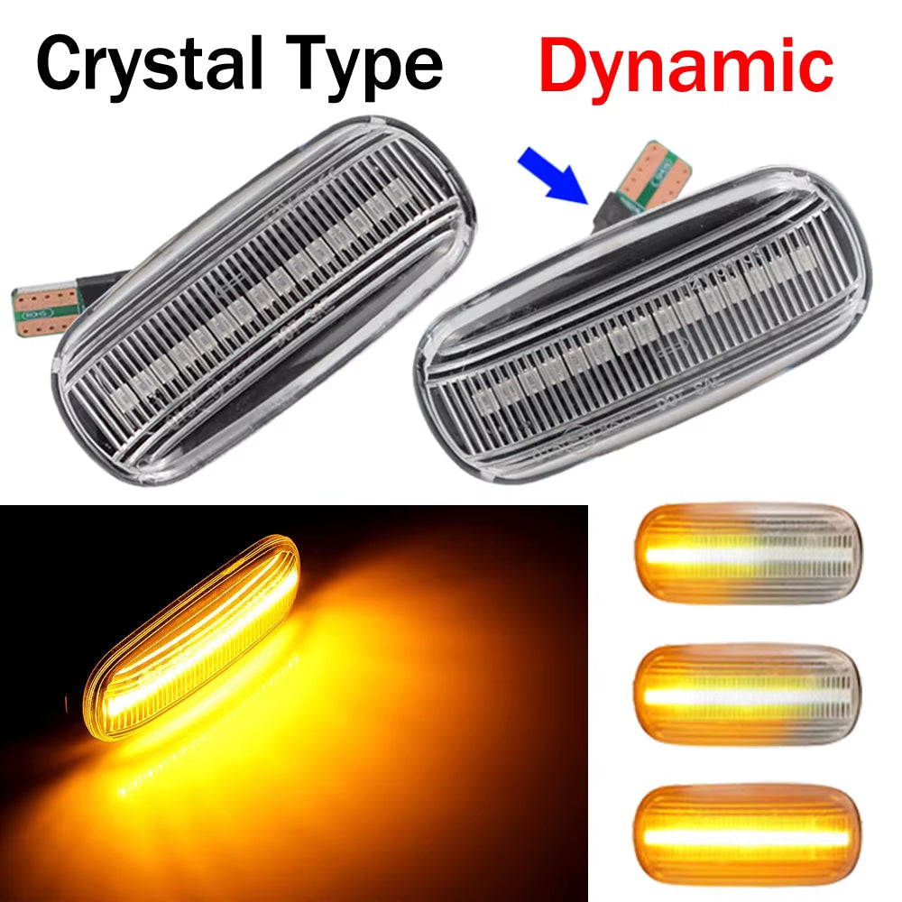 2Pcs LED Flashing Turn Signal Side Marker Lamp Car Tuning Light for Audi A3 S3 8P A4 B6 B8 B7 S4 RS4 4F A6 C6 S6 C5 C7
